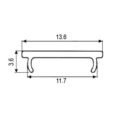 LED profilio dangtelis L-3 m, juodas 1