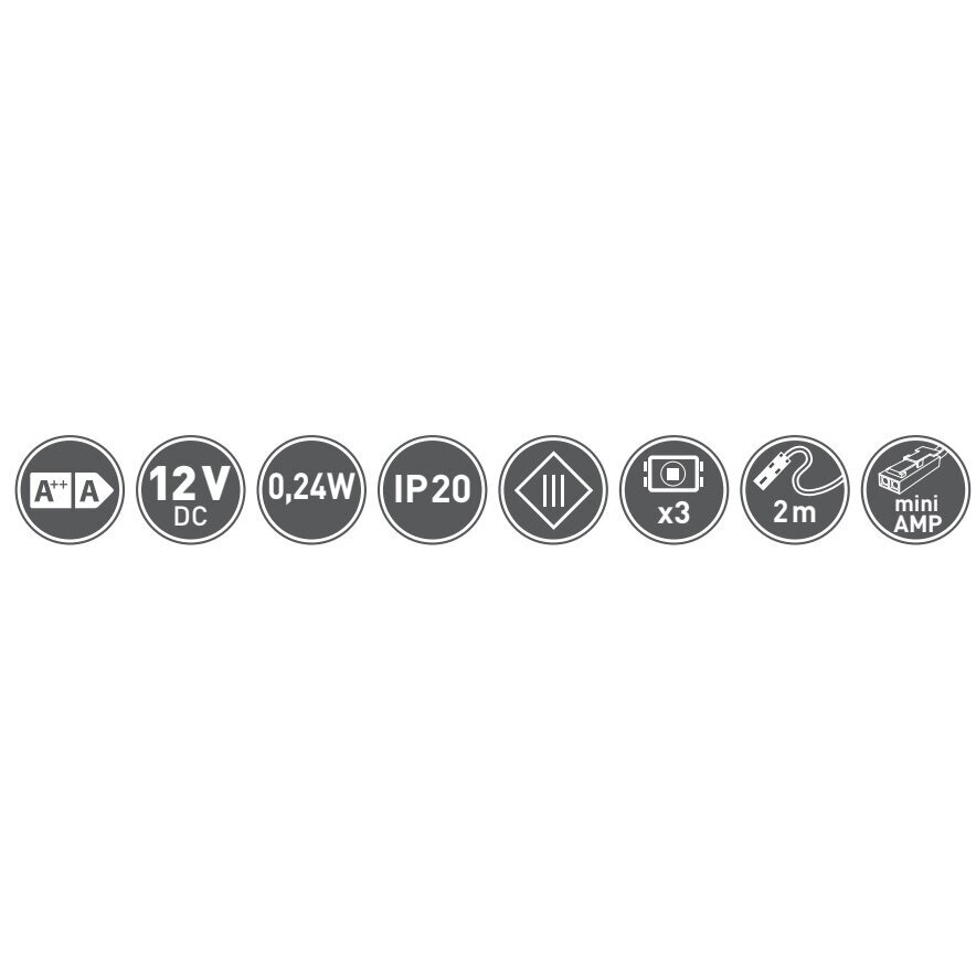 LED klipsas stiklui 8 mm, šaltai balta 2