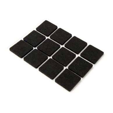 Lipnus veltinis padukas 25x25 mm 12 vnt/lap, juoda Lipnus veltinis padukas 25x25 mm 12 vnt/lap, juoda