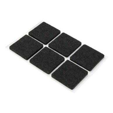 Lipnus veltinis padukas 30x30 mm 6 vnt/lap, juoda Lipnus veltinis padukas 30x30 mm 6 vnt/lap, juoda