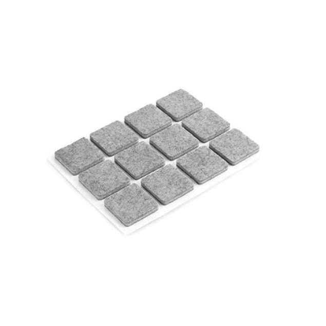 Lipnus veltinis padukas 20x20 mm 12 vnt/lap, pilkas Lipnus veltinis padukas 20x20 mm 12 vnt/lap, pilkas