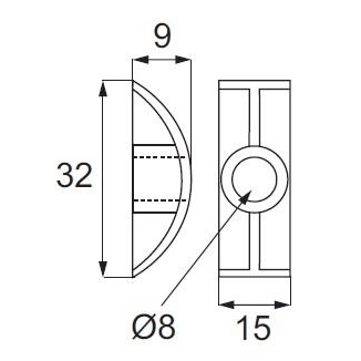 Maxi-Luna poveržlė D.40x15 mm M8 1 Maxi-Luna poveržlė D.40x15 mm M8 1