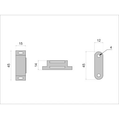 Magnetukas AT-361, 45x15 mm