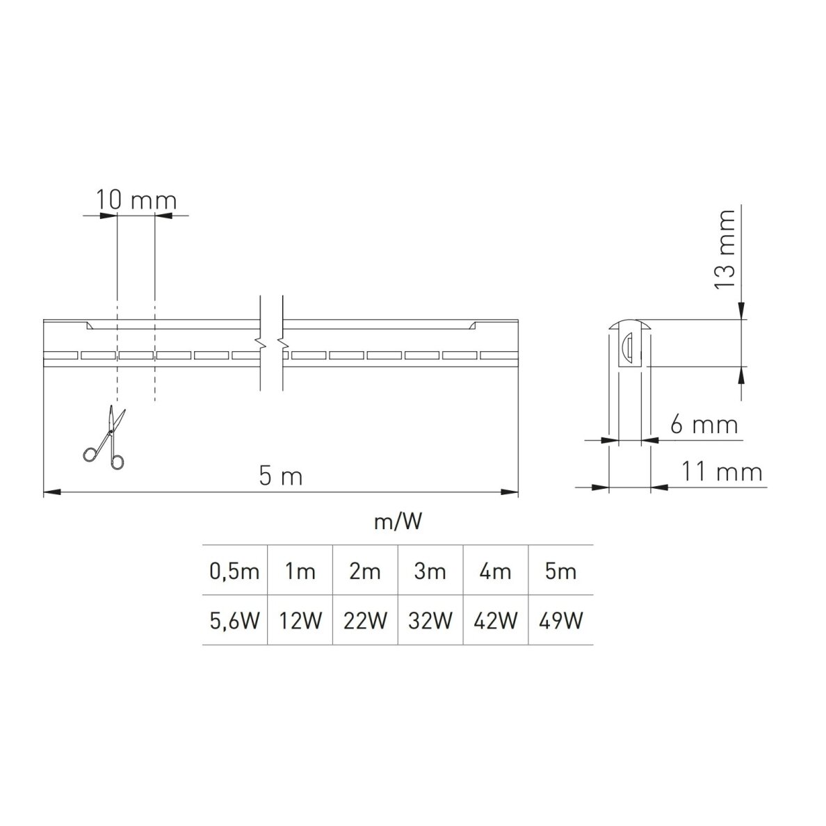 LED juosta NEON FLEX T 12W/m, 24V, 5 m, 100 lemp/m, atspari vandeniui, neutrali balta 4 LED juosta NEON FLEX T 12W/m, 24V, 5 m, 100 lemp/m, atspari vandeniui, neutrali balta 4
