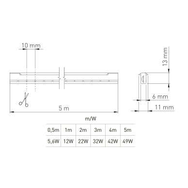 LED juosta NEON FLEX T 12W/m, 24V, 5 m, 100 lemp/m, atspari vandeniui, neutrali balta 4 LED juosta NEON FLEX T 12W/m, 24V, 5 m, 100 lemp/m, atspari vandeniui, neutrali balta 4