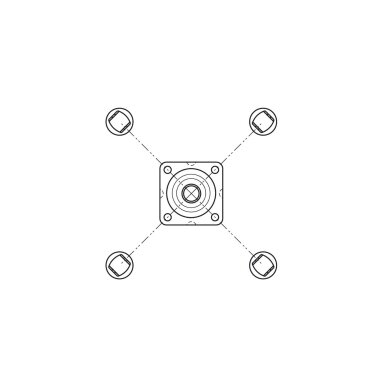 Pasukimo mechanizmas 360°, metalinis, mažas 1