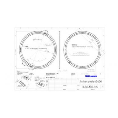 Pasukimo mechanizmas ø600x12 mm, aliuminis, apkrova 190 kg 2 Pasukimo mechanizmas ø600x12 mm, aliuminis, apkrova 190 kg 2