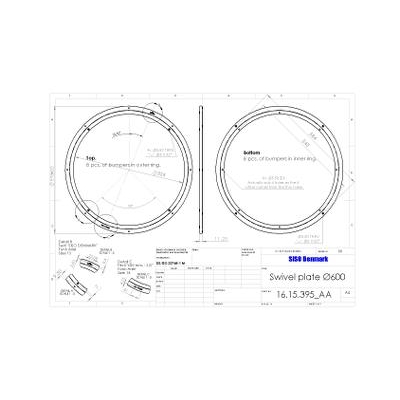 Pasukimo mechanizmas ø600x12 mm, aliuminis, apkrova 190 kg 2 Pasukimo mechanizmas ø600x12 mm, aliuminis, apkrova 190 kg 2