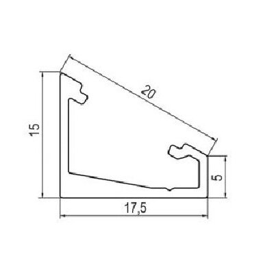 LED profilis kampinis 60/30, L-3 m LED profilis kampinis 60/30, L-3 m