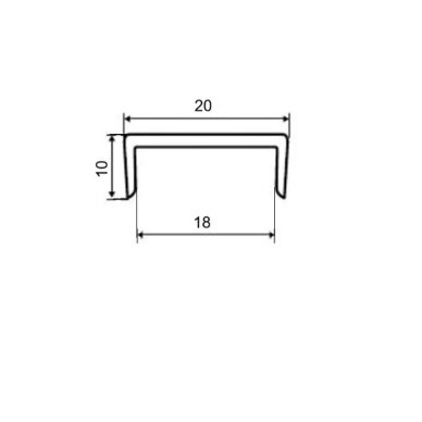 Profilis U-18 mm L-3m, juodas 1 Profilis U-18 mm L-3m, juodas 1