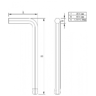 Raktelis 5 mm su bumbuliuku 65x15 mm, cinkas 3 Raktelis 5 mm su bumbuliuku 65x15 mm, cinkas 3