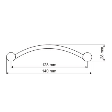 Rankenėlė UN1106 L-128 mm, matinis chromas 1 Rankenėlė UN1106 L-128 mm, matinis chromas 1