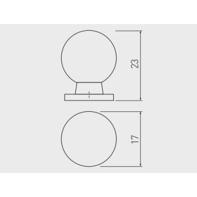 Rankenėlė "bumbuliukas" ø17mm Rankenėlė "bumbuliukas" ø17mm