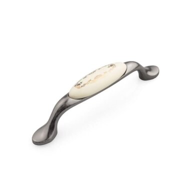 Rankenėlė porcelianinė UM-097, L-96 mm, antikinis sidabras