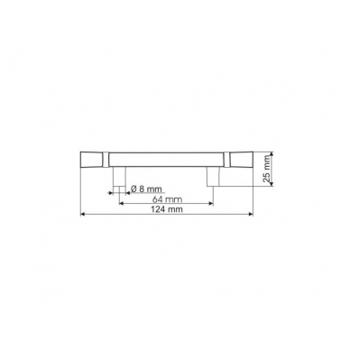 Rankenėlė 0511 L-64 mm, sidabras 1 Rankenėlė 0511 L-64 mm, sidabras 1