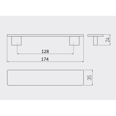 Rankenėlė 870 L-128 mm, chromas 2 Rankenėlė 870 L-128 mm, chromas 2