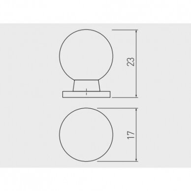 Rankenėlė "bumbuliukas" ø17mm 1 Rankenėlė "bumbuliukas" ø17mm 1