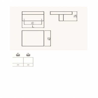 Rankenėlė UZ40 40x40 mm 2 Rankenėlė UZ40 40x40 mm 2