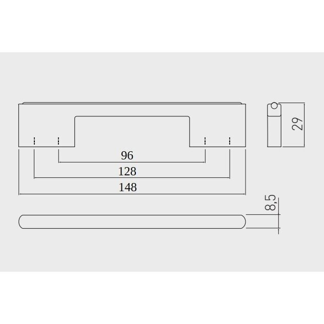 Rankenėlė ASTI L-96/128 mm, chromas 2 Rankenėlė ASTI L-96/128 mm, chromas 2