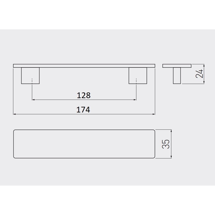 Rankenėlė 870 L-128 mm, chromas 2 Rankenėlė 870 L-128 mm, chromas 2