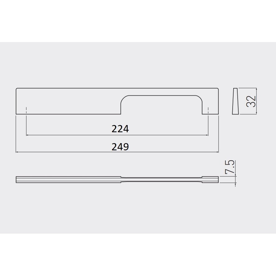 Rankenėlė 872 L-224mm, chromas 1 Rankenėlė 872 L-224mm, chromas 1