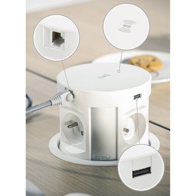 Rozetė 4-ių lizdų COMFORT PLUS, juoda 6 Rozetė 4-ių lizdų COMFORT PLUS, juoda 6