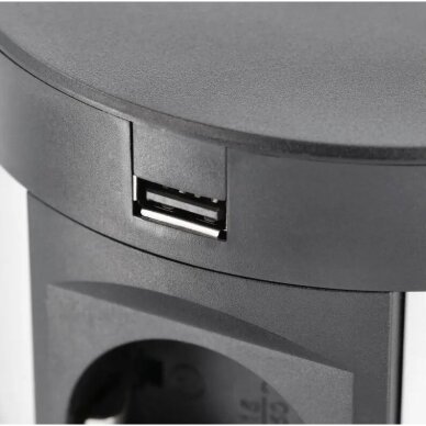 Rozetė 4-ių lizdų COMFORT PLUS, juoda 3 Rozetė 4-ių lizdų COMFORT PLUS, juoda 3