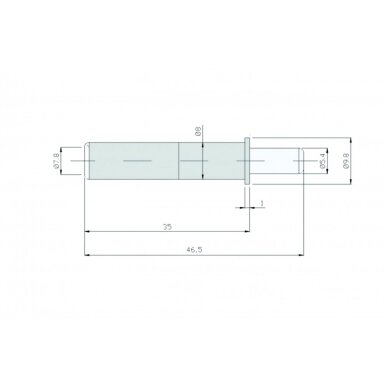 Slopintuvas durų įgrežiamas AIRTIC ø8 mm, 46,5x35 mm