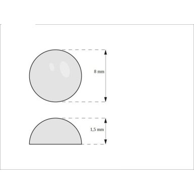 Slopintuvas silikoninis klijuojamas, skaidrus 8x1,5 mm (100vnt.)