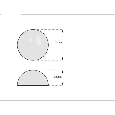 Slopintuvas silikoninis klijuojamas, skaidrus 8x1,5 mm (100vnt.) 1