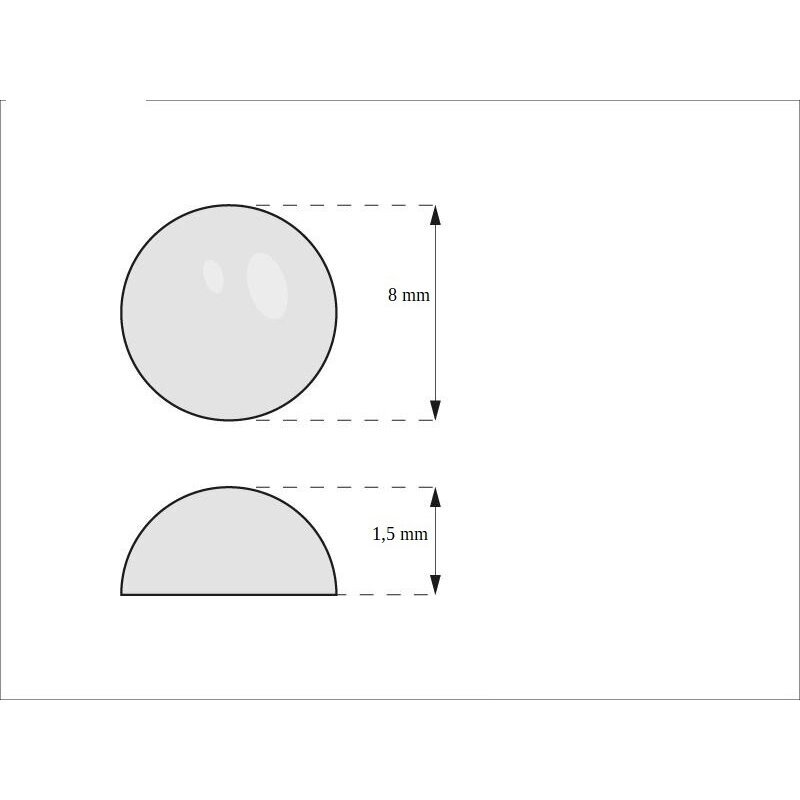 Slopintuvas silikoninis klijuojamas, skaidrus 8x1,5 mm (100vnt.) 1