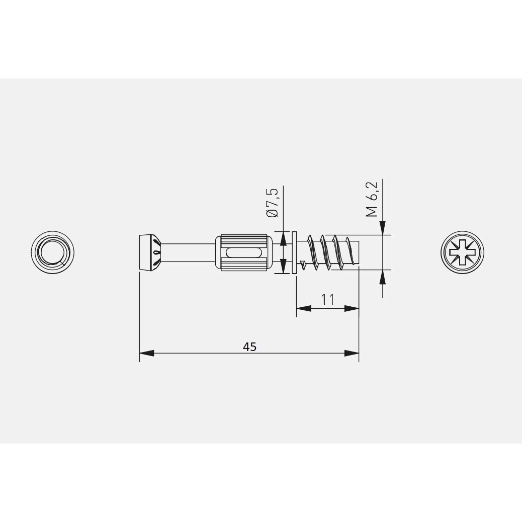 Sraigtas įsukamas 6,3x45 mm 1 Sraigtas įsukamas 6,3x45 mm 1