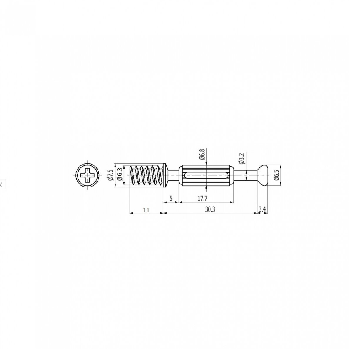 Sraigtas įsukamas MS-515, L34 mm 1 Sraigtas įsukamas MS-515, L34 mm 1