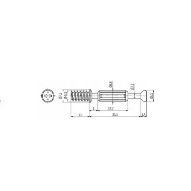 Sraigtas įsukamas MS-515, L34 mm