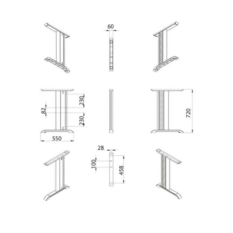 Stalo koja/rėmas metalinė DN-280, komplektas, pilka 1