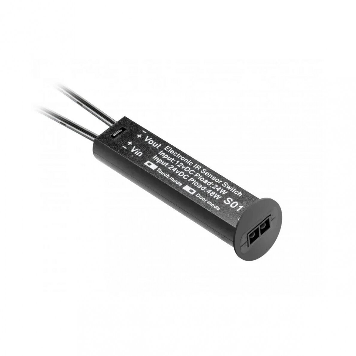 Judesio daviklis universalus bekontaktis 12V, juodas Judesio daviklis universalus bekontaktis 12V, juodas
