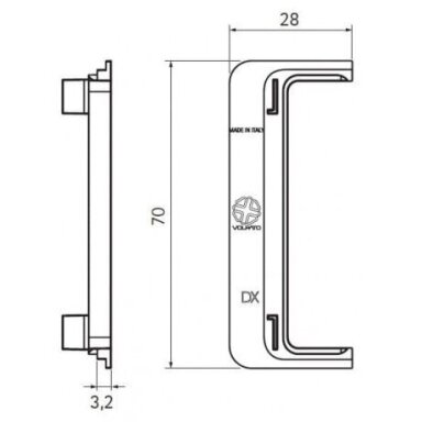 Uždengimas GOLA profiliui C-tipo, 2 vnt., inox Uždengimas GOLA profiliui C-tipo, 2 vnt., inox