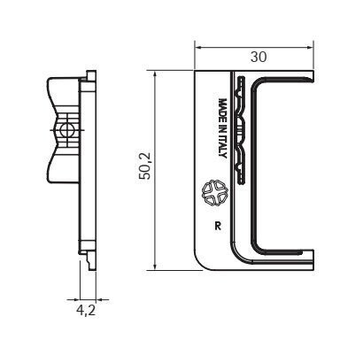 Uždengimas GOLA profiliui L-tipo, 2 vnt., inox Uždengimas GOLA profiliui L-tipo, 2 vnt., inox