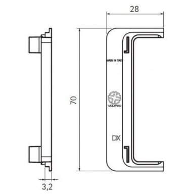 Uždengimas GOLA profiliui C-tipo, 2 vnt., inox 1