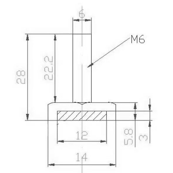 Varžtas su magnetu M6x28 mm saunoms, nikelis 1