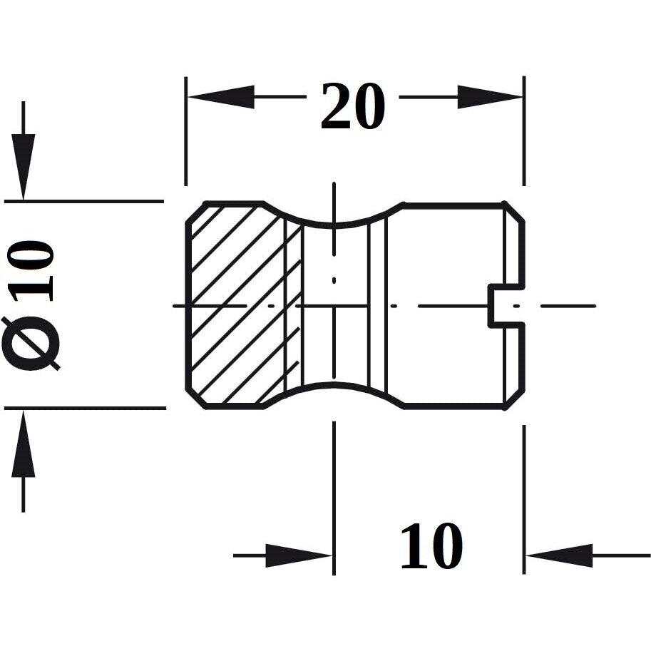 Veržlė M6, 10x20x10 1 Veržlė M6, 10x20x10 1