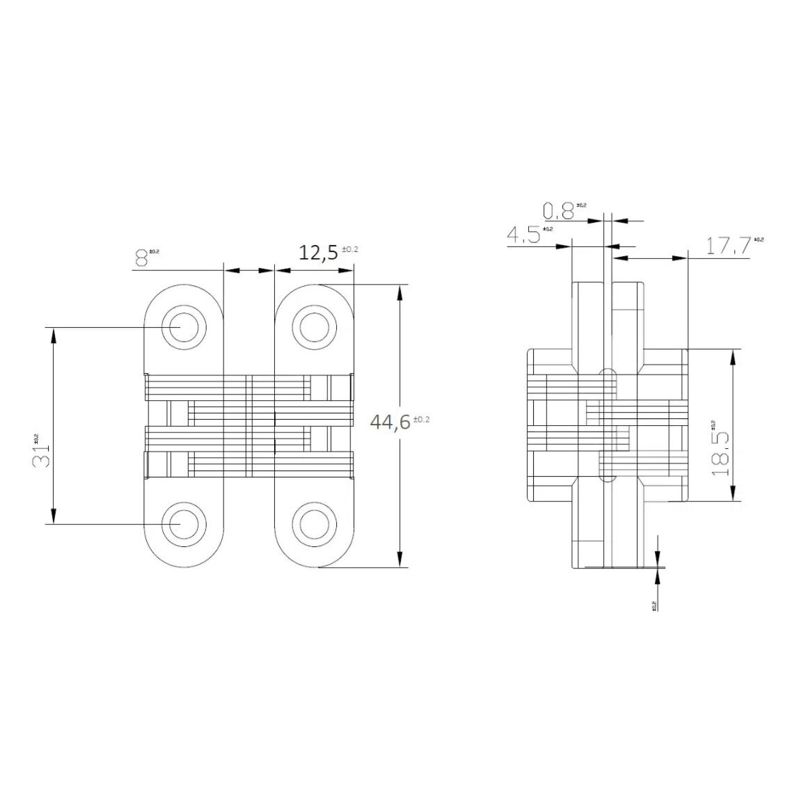 VICI lankstas 44,6x12,5 mm, juodas 4 VICI lankstas 44,6x12,5 mm, juodas 4