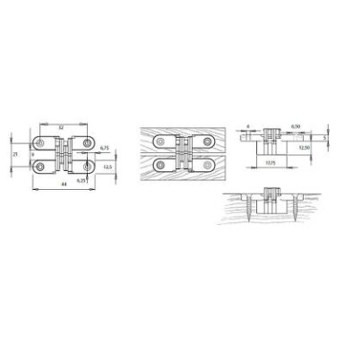 VICI lankstas 44x13 mm, geltonas cinkas